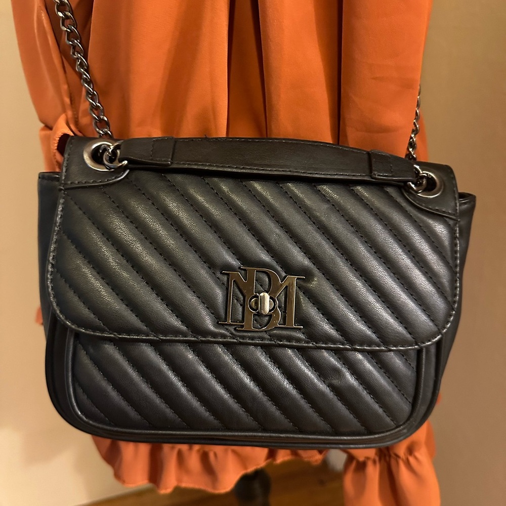 Bagley Mishka Black handbag. Chain hand held or cross body chain...New